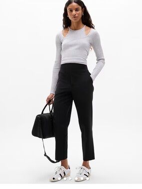 Athleta Black Endless High Rise Cropped Straight Ankle Pants